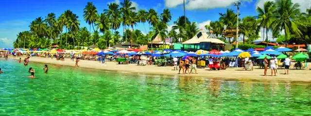 Playa Porto de Galinhas y banco de corales de la Costa Sur de Pernambuco (Nordeste de Brasil) © / Ilustración